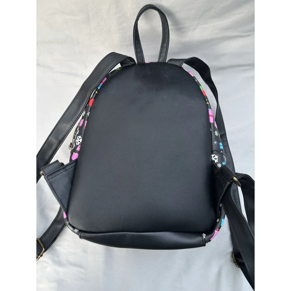 Loungefly Dr. Seuss Grinch Mini Backpack Holiday Christmas Zip Black/Multicolor